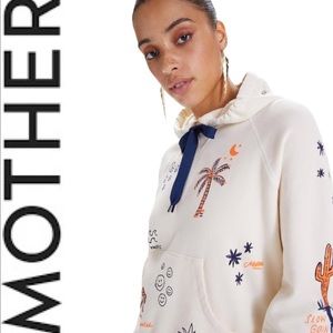 MOTHER Denim The Square Hoodie – Let’S Be Pacific White Rare find!! Trendy